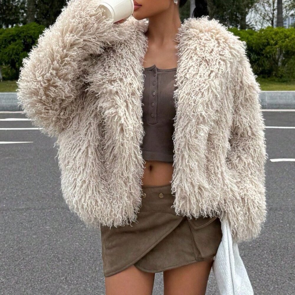 Cream Casual Women's Faux Fur Jacket - Picture 7 of 7